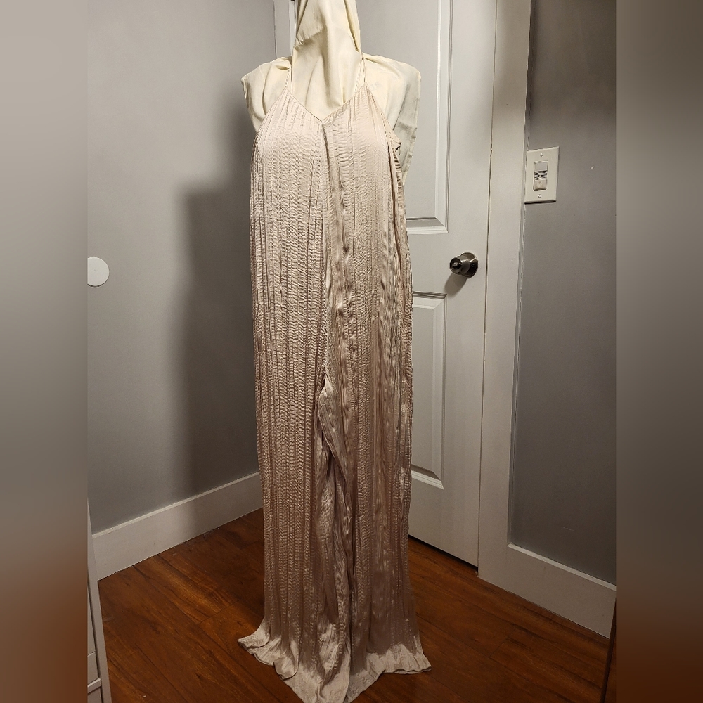 Silk/Satin cream spaghetti strap jumper